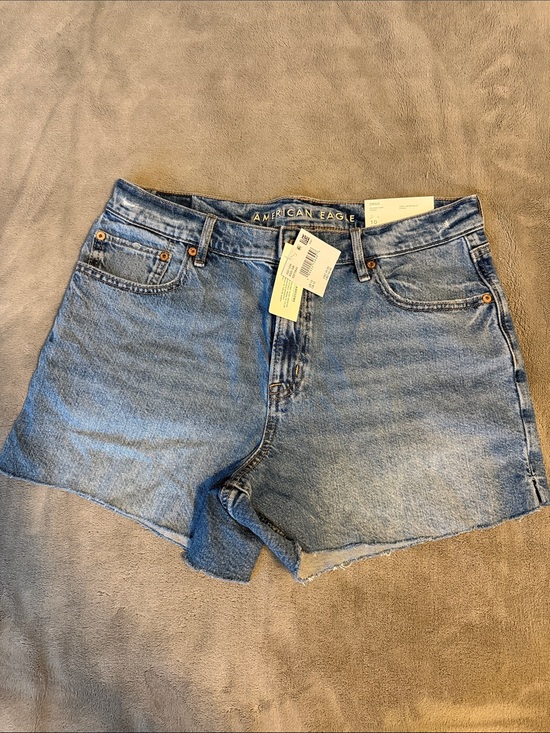 American Eagle Outfitters Pants - American Eagle Outfitters Light Blue High-Rise Raw Hem Denim Shorts